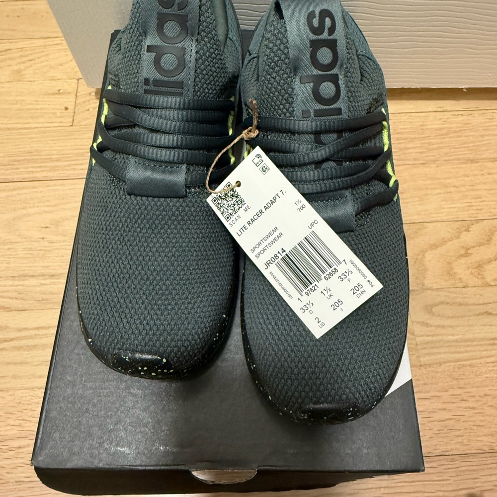 Adidas Dark Gray Sneakers with Neon Accents